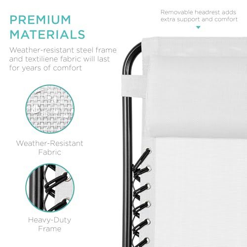 image for Best Choice Products Set of 2 Adjustable Steel Mesh Zero Gravity Loung