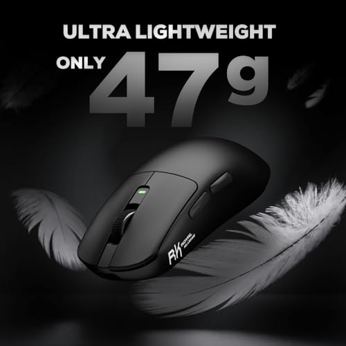 RK ROYAL KLUDGE RK M3 Wireless Gaming Mouse, 47g Ultra Lightweight Computer Mouse with 42000 DPI Optical Sensor, Bluetooth/2.4G/USB C Wired PC Game Mice with 5 Programmable Buttons, 8K Polling, Black - Image 4