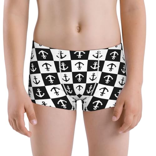 Boys' Cotton Boxer Brief Soft Underwear-Nautical Anchors1