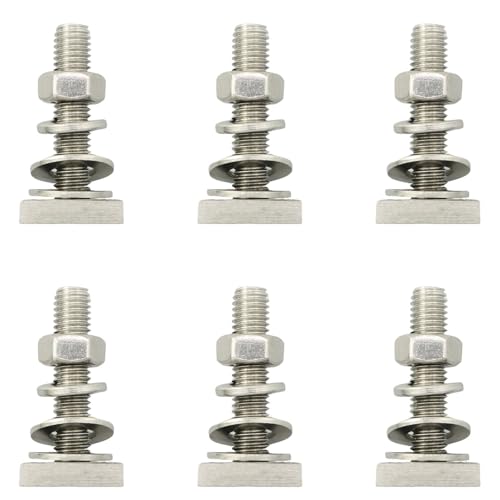 TAODAN 6 Sets 304 Stainless Steel Square Head Bolt Sets M8 T Track Bolt Adapters for Solar Panels Roof Rack Crossbars Platforms Cargo Baskets Fixed Bikes