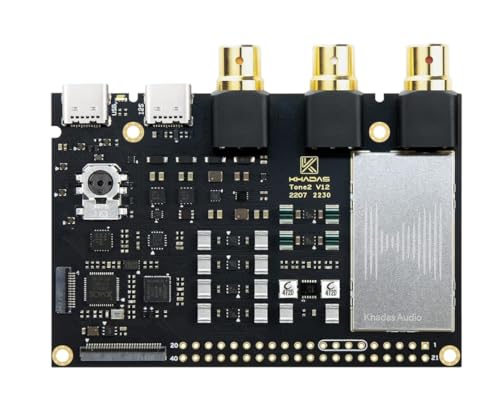 Khadas デジタル-アナログオーディオコンバーター Tone2 Maker kit Hi-Fi ミニデスクトップDAC バランスRCA搭載、ES9038Q2M、DSD512(ネイティブ)、PCM768、XMOS XU208、ハイレゾオーディオDAC、S/PDIF入力 メーカー、DIYメーカー向け。