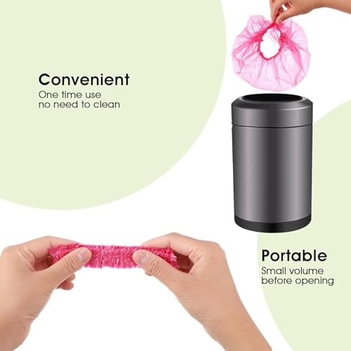 100 Pcs Rose Red Disposable Shower Caps,Shower Caps for Women Plastic Shower Caps Shower Hat Large Shower Cap Elastic Hair Cap for Home Use Hotel Spa and Hair Salon,Bathing Accessories,Personal Care - Image 6