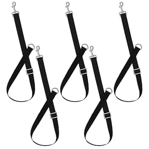 5 Pack Horse Bucket Strap, Adjustable Nylon Horse Water Bucket Strap for Hay Bag Nets, Horse Hanging Strap for Outdoor Feeders Heavy Duty Horse Water Feed, Hanging-Pratical and Easy Use, Black