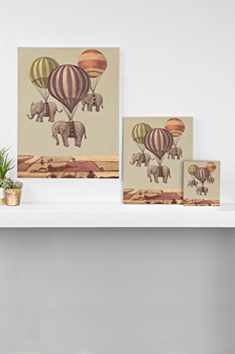 Deny Designs Terry Fan, Flight Of The Elephants, Art Canvas, Medium, 16" X 20" #TOP1