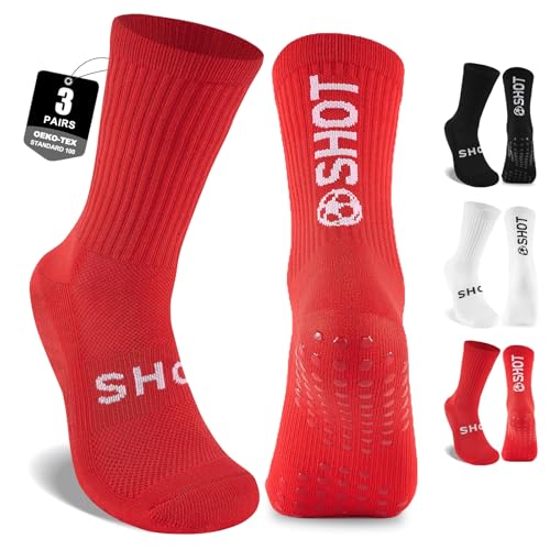 inaWarm Calcetines de Fútbol para Hombres, Mujeres y Niños, 3 Pares, Transpirables y Acolchados, Tecnología Antideslizante, Compresión en el Arco, Entrenamiento Multideportivo