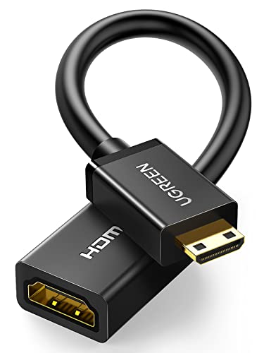 Ugreen Mini Hdmi Adapter Mini Hdmi To Hdmi Female Cable 4K Compatible With Raspberry Pi Zero 2 W/W Dslr Camera Camcorder Graphics Video Card Laptop Pico Projector Tablet 8 Inch #TOP13