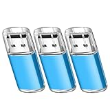 Generic 3 Pack - Plastic USB 128GB USB Flash Drive for Fast Transfer, Compatible with PC, Mac, Laptop, Computer, PS4, Car(3 Pack Plastic USB Blue, 128GB)