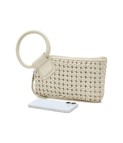 Image of HOBO Sable Leather Wristlet Clutch with Circular Handle, Zippered Closure, Credit Card Organizer, & Interior Zip Pocket