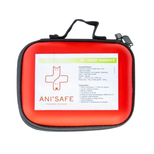 Trousse de secours pour animaux de compagnie, idéale durant vos randonnées, voyages ou promenades. Assemblée en France