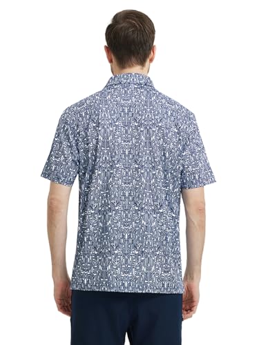 Men' s Golf Shirts Short Sleeve Print Performance Moisture Wicking Dry Fit Golf Polo Shirts for Men3