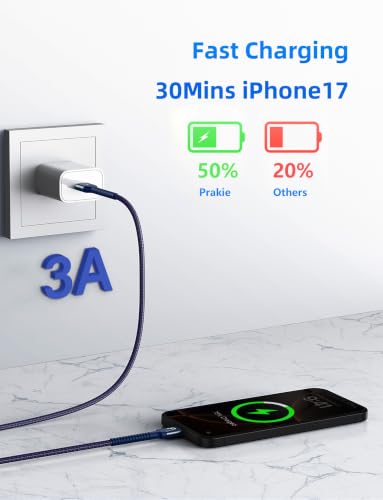 Image of USB to USB C Cable 3A Fast Charging, USB A to USB C Cord [2 Pack, 6FT]