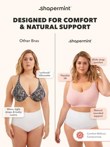 Image of SHAPERMINT Wireless Bras for Women No Underwire - Small to Plus Size Bralettes with Support and Natural Lift