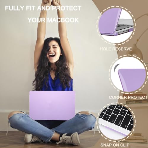 Funda MacBook Pro 15 2016-2019 A1707 A1990 morada mate con protector 6