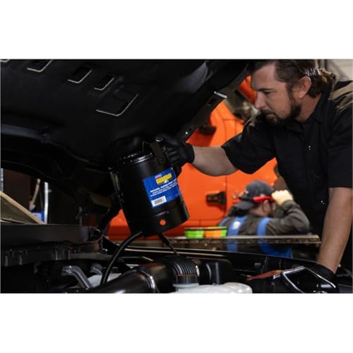 Lincoln G525 5 Quart Fluid Measuring Can, 14" Flexible Spout with Tapered Tip, Thumb Operated Control Valve, One Hand Operation, Rolled Top Edge, Recessed Bottom Drain, Black