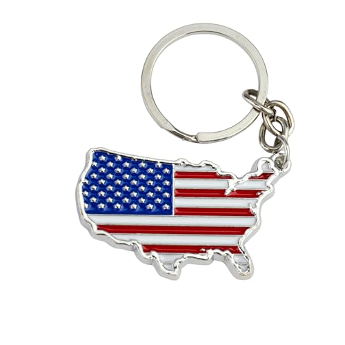 American Flag Keychain Patriotic USA Keyring United States Map Key Ring 4th Of July Patriotic Souvenir Bag Charm For American Patriot Traveler Independence Day Gift USA Travel Key Accessories