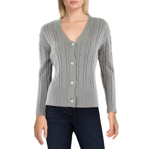 Image of Anne Klein Women's Cable Cardigan W Jewel Buttons