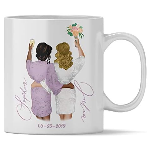 IdylcHomes KONA Personalized Mug Will You Be My Bridesmaid Maid Matron of Honor Junior Proposal Watercolor Wedding Invitation Cover