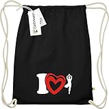 Shirtinstyle Organic Gymsac I Love Yogo Joga Sport Gymnastik Farbe Schwarz