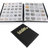 Fippy 250 Taschen Münzsammelalbum, Münzalbum Münzen Aufbewahrung Album für Münzen Pennies Gedenkmedaillen Souvenir (Schwarz A)