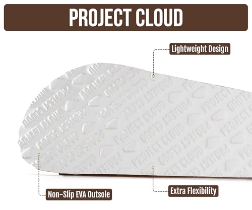 Image of Project Cloud 100% Genuine Leather Flat Sandals For Women 2026 Cork Footbed Womens Sandals with Memory Foam and arch support Vacation Essentials Slides for Women Footwear (Venita)