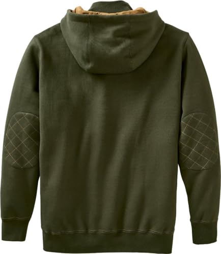 Legendary Whitetails Mens Hoodie Quarter Zip Quilted Double Layered Lined Hood Sweatshirt, Loden, LRG - Image 2