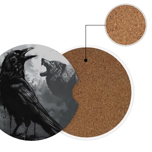 2 Pack Portavasos para Carro Decorativos de Cerámica 2.56 in miniatura 6