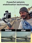 Gimbal Stabilizer for Smartphone,NO APP AI Tracking, Gesture Control, Inception Gimbal with TikTok YouTube,3-Axis Foldable Stabilizer for iPhone& Android-AOCHUAN XE AI Version
