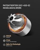 TIMEMORE Elektrische Kaffeemühle Whirly 01S, Tragbares Kegelmahlwerk mit 30 Mahlstufen Espresso/Pour-Over/Pressekanne/Moka Pot, Metallgehäuse, Automatik-Stopp & Verstopfungsschutz für Reise & Haushalt – Ansicht 2