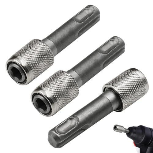 TorSor 3 Pack SDS-Plus Shank to 1/4 Hex Socket Adapter Converter SDS-PLUS to 1/4 Hex Adapter for Rotary Hammer Drill Driver Keyless Chuck 1/4 Inch Drill Bit Set Screwdriver Bits