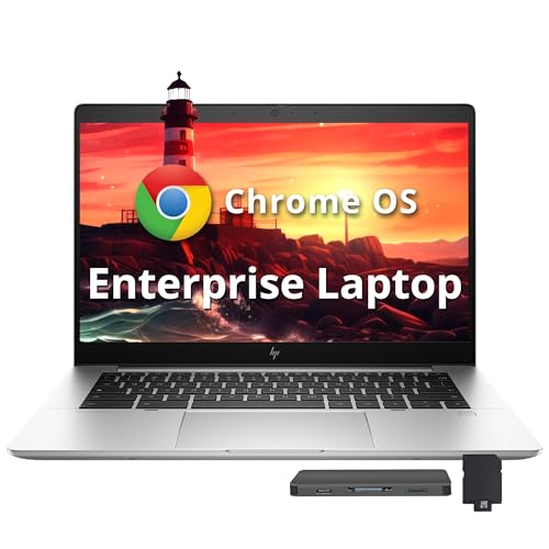 Image of HP Elite C640 G3 14 inch FHD Chromebook, Intel i5-1245U, 8GB LPDDR4X, 416GB Storage (256GB eMMC+160GB Docking Station), Wi-Fi 6E, Intel Iris Xe GPU, Chrome OS, Silver | Chrome Enterprise vPro Version