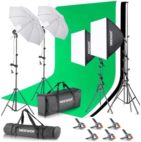 Kit de Iluminação para Estúdio Fotográfico e Vídeo, Softbox, Guar...