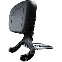 Kuryakyn 1661 Multi-Purpose Driver/Passenger Seat Backrest with Folding Luggage Rack System for Harley-Davidson and Indian Motorcycles, Black/Chrome