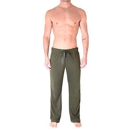Cherokee Men's Polyester Plush Pajama Pants Sleepwear, Army Green/Lumber Jack/Navy, Large