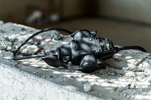 Brennenstuhl Schutzkontakt-Gummikupplung IP44 mit praktischer Vorrichtung zum Aufhängen schwarz