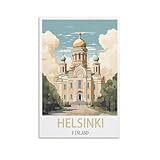 Metallschilder Helsinki Finnland Blechschilder Malerei Café Opernhaus Kunst Wanddekoration Plakette 20x30cm
