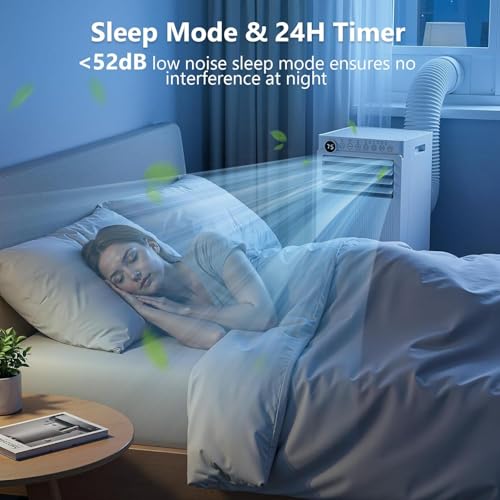 Image of Electactic 8000BTU Portable Air Conditioner with Drainage-free Cooling, 4 in 1 Portable AC Units for Bedroom with Cool, Fan, Dehumidifier, Sleep, 24H Timer /Remote /Window Kits