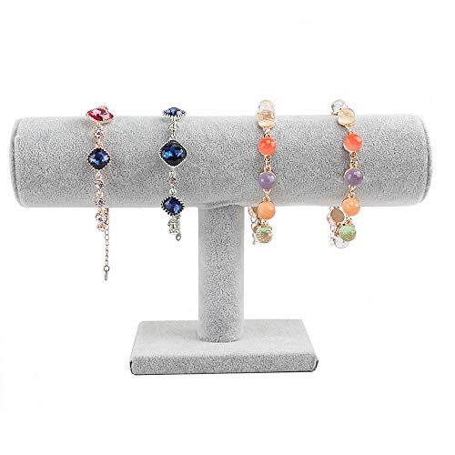 HOMANDA Black Velvet Bars Jewelry Bracelet Hairband Display Showcase Organizer Holder