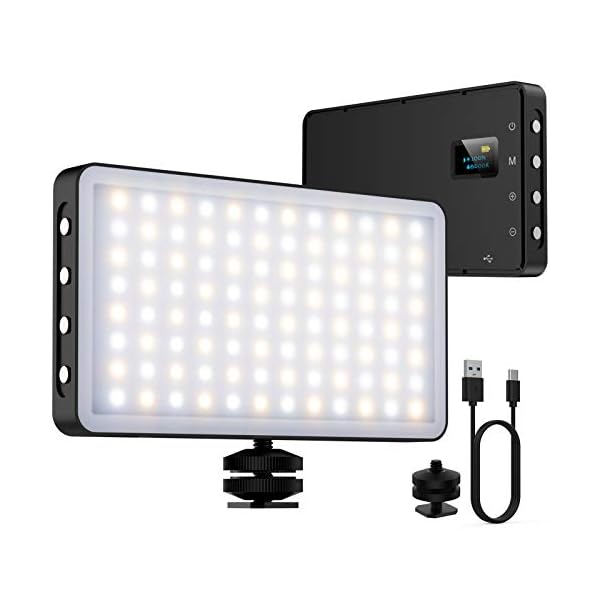 NinkBox LED Videoleuchte Videolicht 96 dimmbare LEDs Kamera licht 3000K-6500K, CRI 95+, tragbare Fotolichtlampe…
