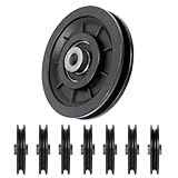 Nylon Seilrolle Umlenkrolle,CEIEVER Umlenkrollen für Seile 90mm Universallager Riemenscheibe Drahtseilrolle für Gym Kabelmaschine Garagentor (8)