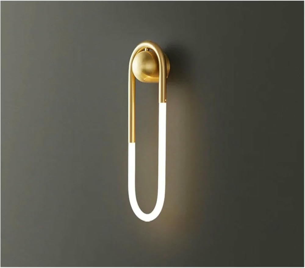 SBZIOJHDR wall Lights， Nordic Minimalist Style Ellipse Lights 3 Color Temperature Dimming for Parlor Bedroom(Gold,H45cm)