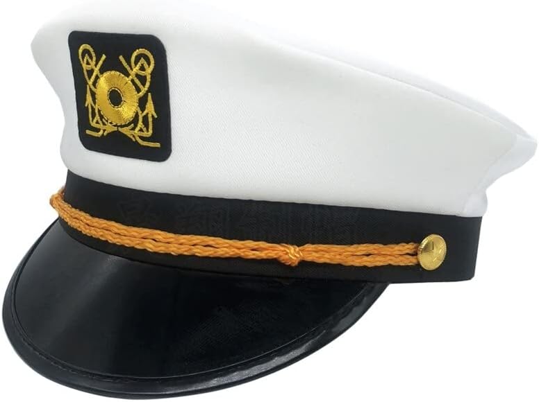 Miniatura 6 de WMUTES Sombrero marino marino de yate, capitán de marinero, disfraz de capitán de marinero, gorro de marinero, sombrero de almirante marino, vestido