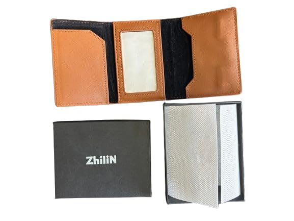 ZhiliN Iron & Leather Card Holder with AirTag Pocket3
