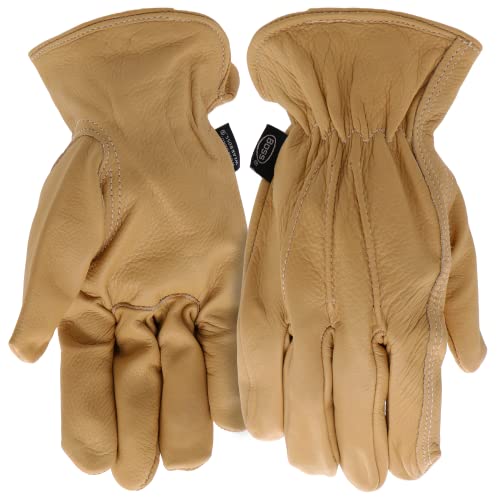 Boss Women's Aquaarmor Full-Grain Cowhide Leather Work Gloves, Water Resistant, Abrasion Resistant, Durable, Brown, Small/Medium (B82011-Wsm) #TOP13