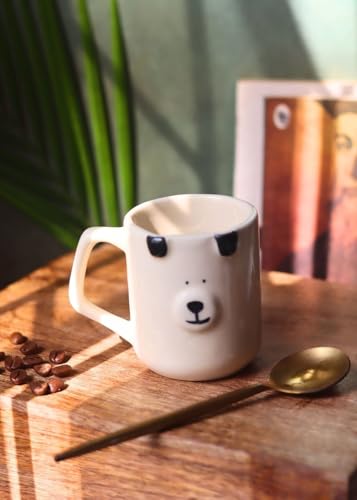 Image of Weaving Home Ceramic Puppy Coffee Mug with Handle - Microwave and Dishwasher Safe