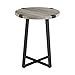 Walker Edison Anastasia Modern Metal Wrap X Base Accent Table, 18 Inch, Grey Wash