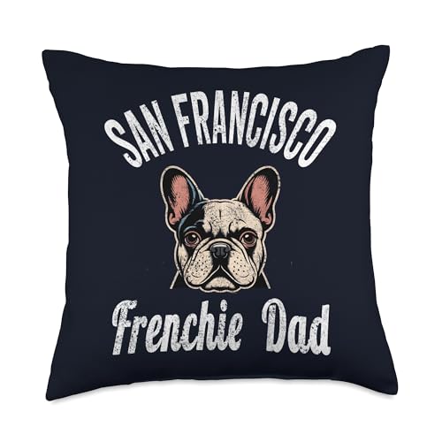 San Francisco Frenchie Dad Shirt French Bulldog Dog Lover Throw Pillow