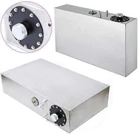 17 Gallon/65L Top Feed Fuel Cell Gas Tank 70L Universal Aluminum Polished with Sending Unit Level Sender Racing Drift Fuel Cell Tank Gas Tank