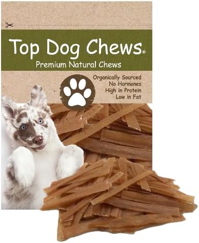 Top Dog Chews - Tendones planos de pavo para perros, 1 libra16 onzas, fabricados en los Estados Unidos, golosinas masticables 100% naturales para el