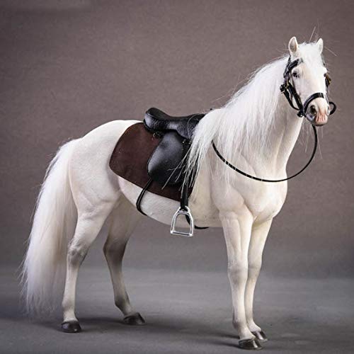 Yamix 1/12 Scale 7.87 Germany Hanover Horse Figure Realistic Model Horse Toy Steed Animal Model for Soldier Action Figure Home Decoration