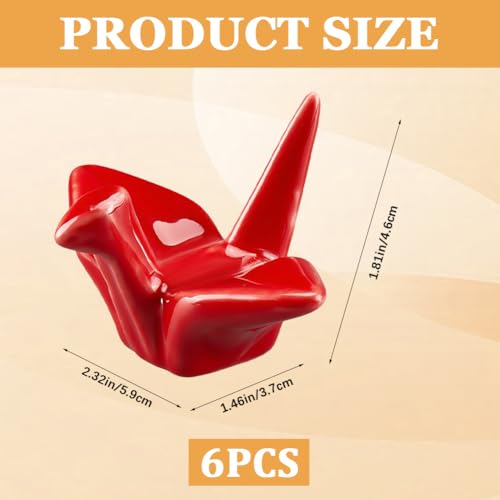 CRASPIRE 6 Supports de Baguettes en Céramique Rouge pour Table